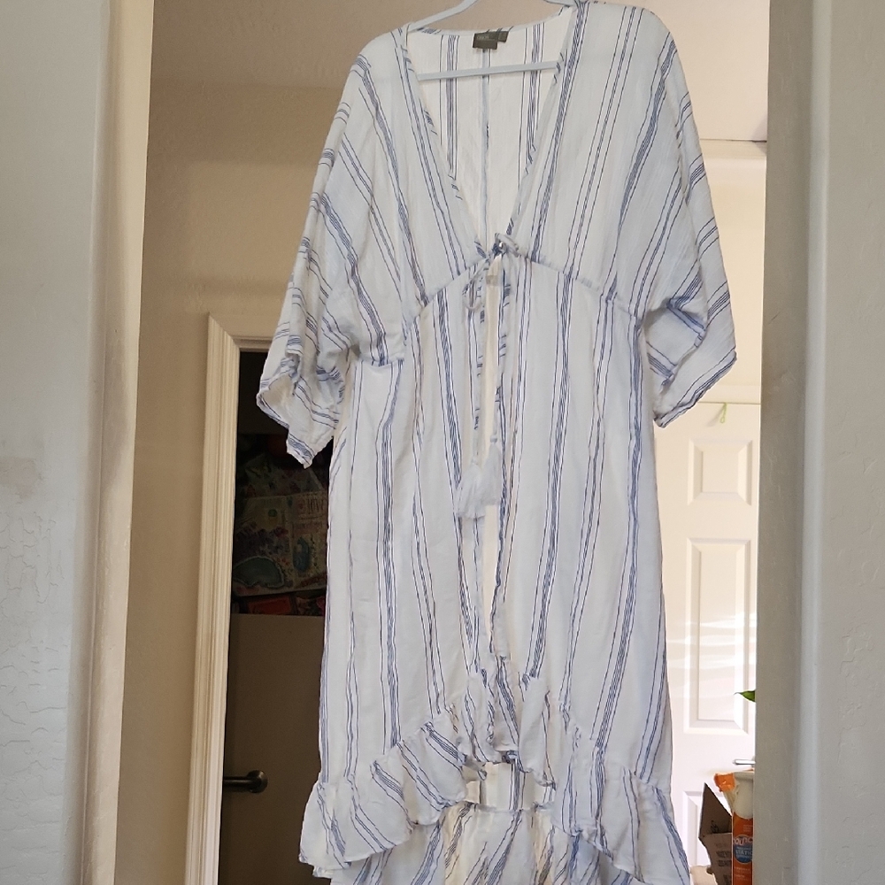 ASOS White and Blue Striped Top